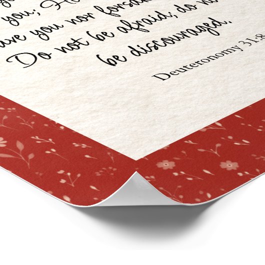 Deuteronomie 31:8 Bibel Verse Bild Poster (Ecke)