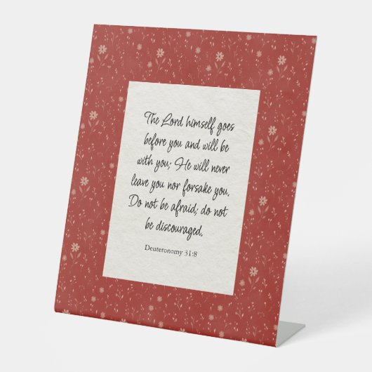 Deuteronomie 31:8 Bibel Verse Bild Sockelschild (Vorderseite)