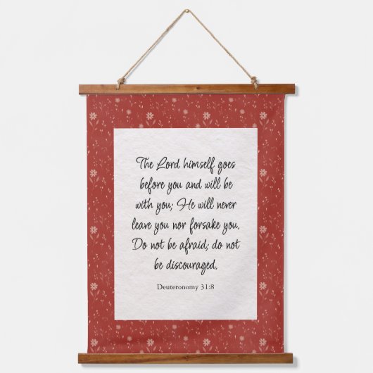 Deuteronomie 31:8 Bibel Verse Bild Wandteppich Mit Holzrahmen (Vorderseite)