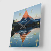 Deuteronomie 31:8 Christlicher Glaubenssee Quadratische Wanduhr (Winkel)