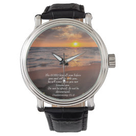 Deuteronomie 31:8 Christliches Meer mit Sonnenunte Armbanduhr