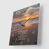 Deuteronomie 31:8 Christliches Meer mit Sonnenunte Quadratische Wanduhr (Winkel)
