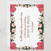 Deuteronomie 31, keine Angst, florale Flachkarte (Vorderseite)