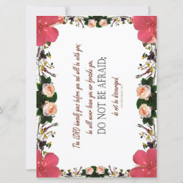 Deuteronomie 31, keine Angst, florale Flachkarte