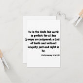 Deuteronomie 32:4 KJV Bibelschrift Gruß Karte (Vorderseite/Rückseite Beispiel)