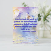 Deuteronomie 32:4 KJV Bibelschrift Pic Gruß Karte (Stehend Vorderseite)