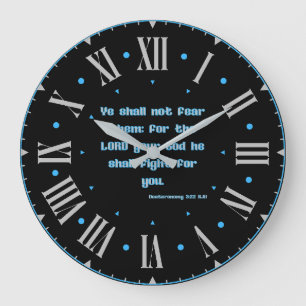 Deuteronomie 3:22 KJV Bible Verse Roman Numeral Große Wanduhr
