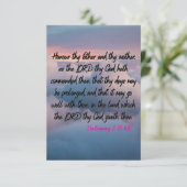 Deuteronomie 5:16 KJV Bible Verse Pic Flachgrüßen Karte (Stehend Vorderseite)