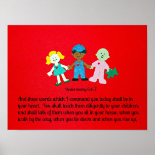 Deuteronomie 6:6-7 und diese Worte, die ich befehl Poster