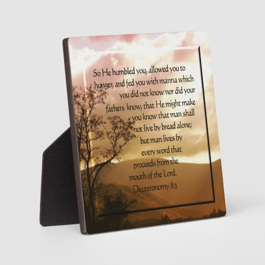 Deuteronomie 8:3 fotoplatte (Vorderseite)