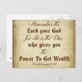 Deuteronomie-Bibel Erinnern Sie sich an den Herrn, Postkarte (Vorne/Hinten)
