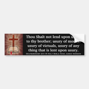 Deuteronomy 23:19 heilige Bibel-König James Autoaufkleber