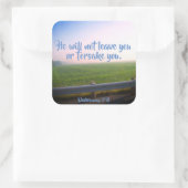 Deuteronomy 31:6 Christliche Scripturkleber Quadratischer Aufkleber (Tasche)