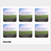 Deuteronomy 31:6 Christliche Scripturkleber Quadratischer Aufkleber (Blatt)