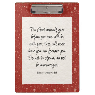 Deuteronomy 31:8 Bibelvers Bild Klemmbrett