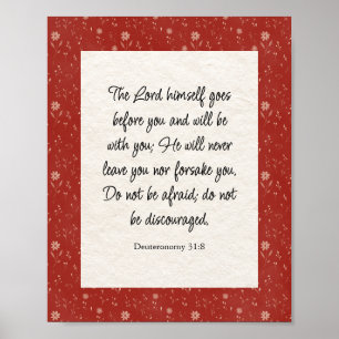 Deuteronomy 31:8 Bibelvers Bild  Poster