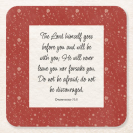 Deuteronomy 31:8 Bible Verse Image Paper Napkin Rechteckiger Pappuntersetzer