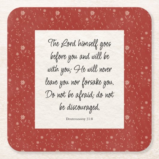 Deuteronomy 31:8 Bible Verse Image Paper Napkin Rechteckiger Pappuntersetzer (Vorderseite)