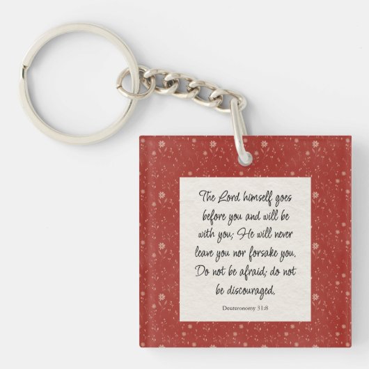 Deuteronomy 31:8 Bible Verse Image Paper Napkin Schlüsselanhänger (Vorderseite)