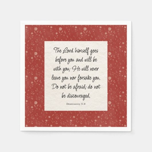 Deuteronomy 31:8 Bible Verse Image Paper Napkin Serviette (Vorderseite)