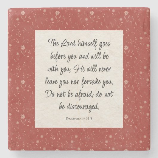 Deuteronomy 31:8 Bible Verse Image Paper Napkin Steinuntersetzer (Vorderseite)