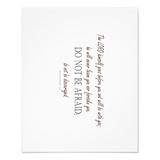 Deuteronomy 31 Do Not Be Afraid, Floral Borders Fotodruck (Vorne)