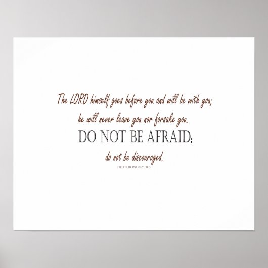 Deuteronomy 31 Do Not Be Afraid, Floral Borders Poster (Vorne)