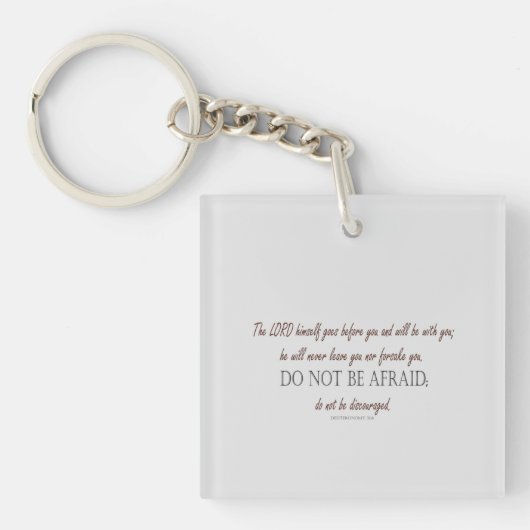 Deuteronomy 31 Do Not Be Afraid, Floral Borders Schlüsselanhänger (Vorderseite)