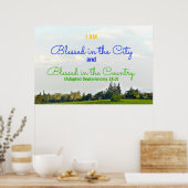 Deuteronomy Bible verse Ich bin gesegnet Poster (Küche)