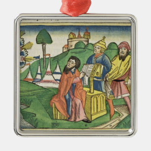 Deuteronomy: Frontispiz, in dem Gott das L macht Silbernes Ornament