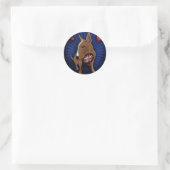 Deutlich Niedliche englische Bull Terrier Illustra Runder Aufkleber (Tasche)