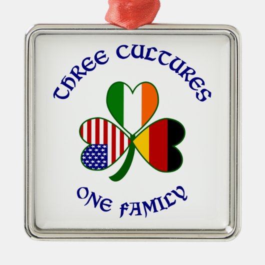 Deutsch 3 Kulturen Silbernes Ornament (Vorne)