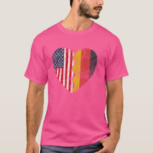 Deutsch-amerikanische Flaggen Herz  Vereinigte Sta T-Shirt