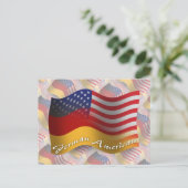 Deutsch-Amerikanische Wave Flag Postkarte (Stehend Vorderseite)