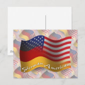 Deutsch-Amerikanische Wave Flag Postkarte (Vorne/Hinten)