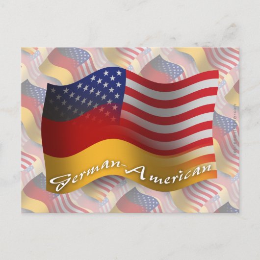 Deutsch-Amerikanische Wave Flag Postkarte (Vorderseite)