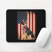Deutsch Amerikanischer Flagge Hund Pullover Unabhä Mousepad (Mit Mouse)