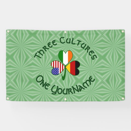 Deutsch-Amerikanisches Kleeblatt Personalisiert Banner (Horizontal)