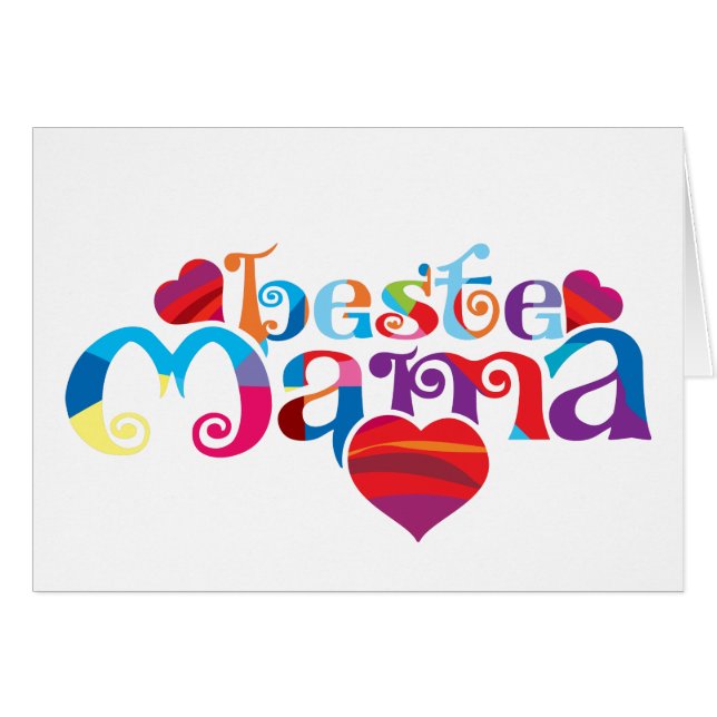 Deutsch "beste Mama" (Vorderseite (Horizontal))