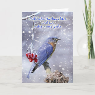 Deutsch - Blue Bird Weihnachtskarte Feiertagskarte