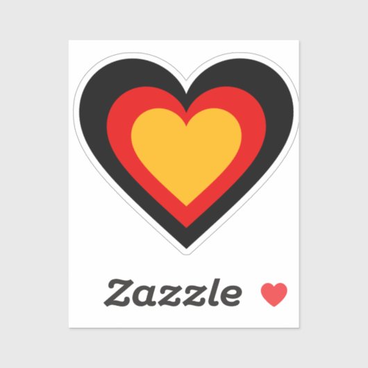 Deutsch/Deutschland Flag Herzsticker Aufkleber (Blatt)