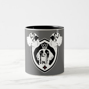 Deutsch-Doggen-Wappen schwarz weiß Zweifarbige Tasse
