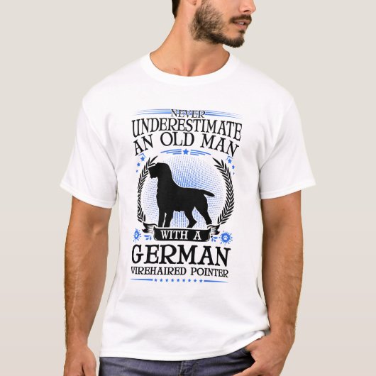 Deutsch Drahthaar Alter Mann deutsches Drahthaar T-Shirt (Vorderseite)