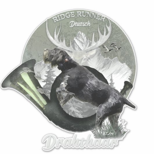 Deutsch Drahthaar Aufkleber (Vorderseite)