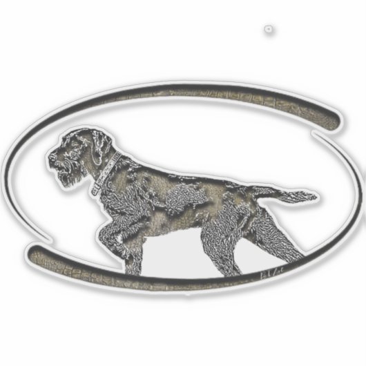 Deutsch Drahthaar, bester Kanonenhund Aufkleber (Vorderseite)