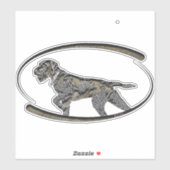 Deutsch Drahthaar, bester Kanonenhund Aufkleber (Blatt)