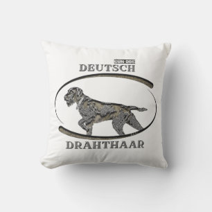 Deutsch Drahthaar, bester Kanonenhund Kissen