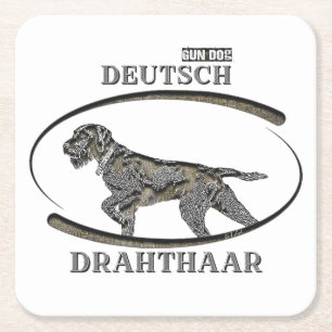 Deutsch Drahthaar, bester Kanonenhund Rechteckiger Pappuntersetzer