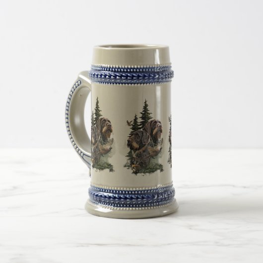 Deutsch Drahthaar Bierglas (Vorderseite Links)
