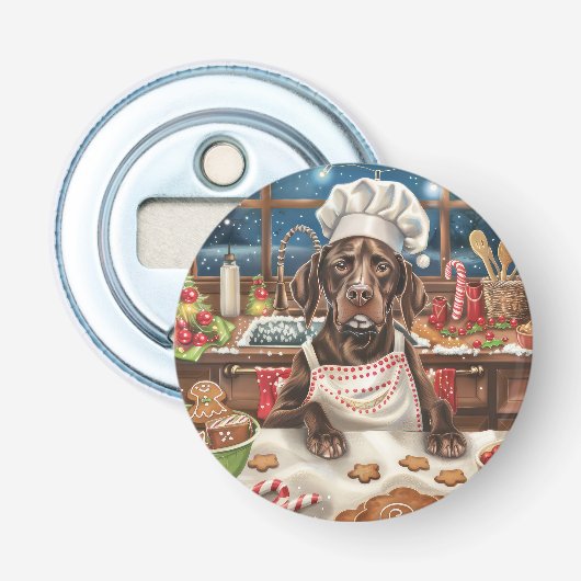 Deutsch Drahthaar Feiertags-Backen: Festlich Flaschenöffner (Vorderseite)